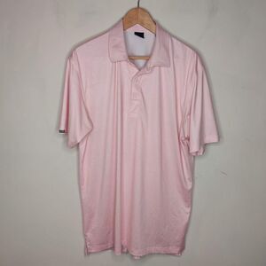 Dunning Golf Polo Shirt Pink Floral Leaf Short Sleeve